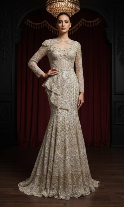 Champagne Ivory Dream Sculpted Gown