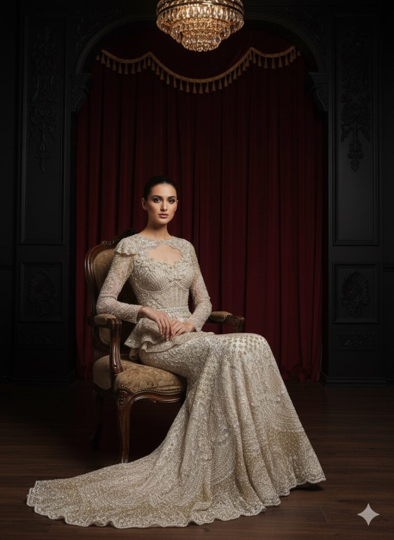 Champagne Ivory Dream Sculpted Gown