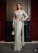 Celestial Glow Ivory Drape Saree