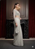 Celestial Glow Ivory Drape Saree