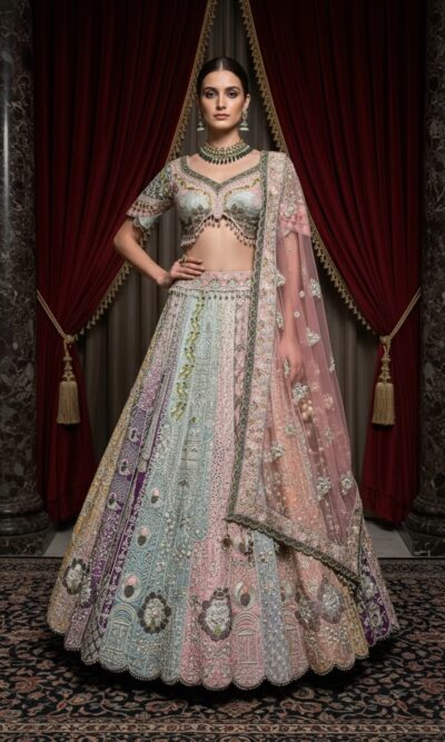 Iridescent Pastel Majestic Lehenga