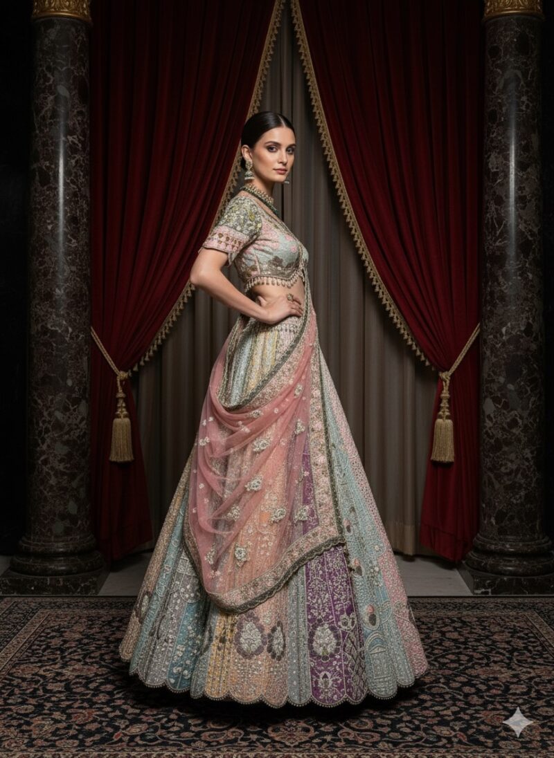 Iridescent Pastel Majestic Lehenga