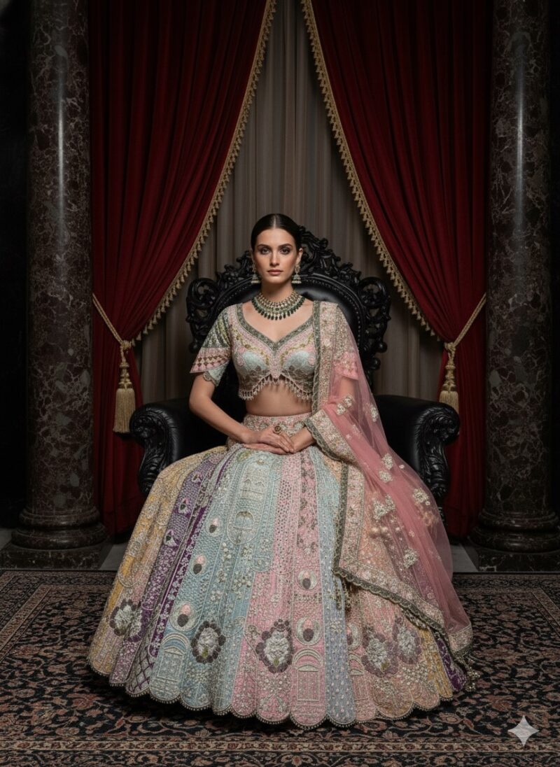 Iridescent Pastel Majestic Lehenga