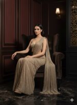 Golden Drape Elegance Indo Western Saree