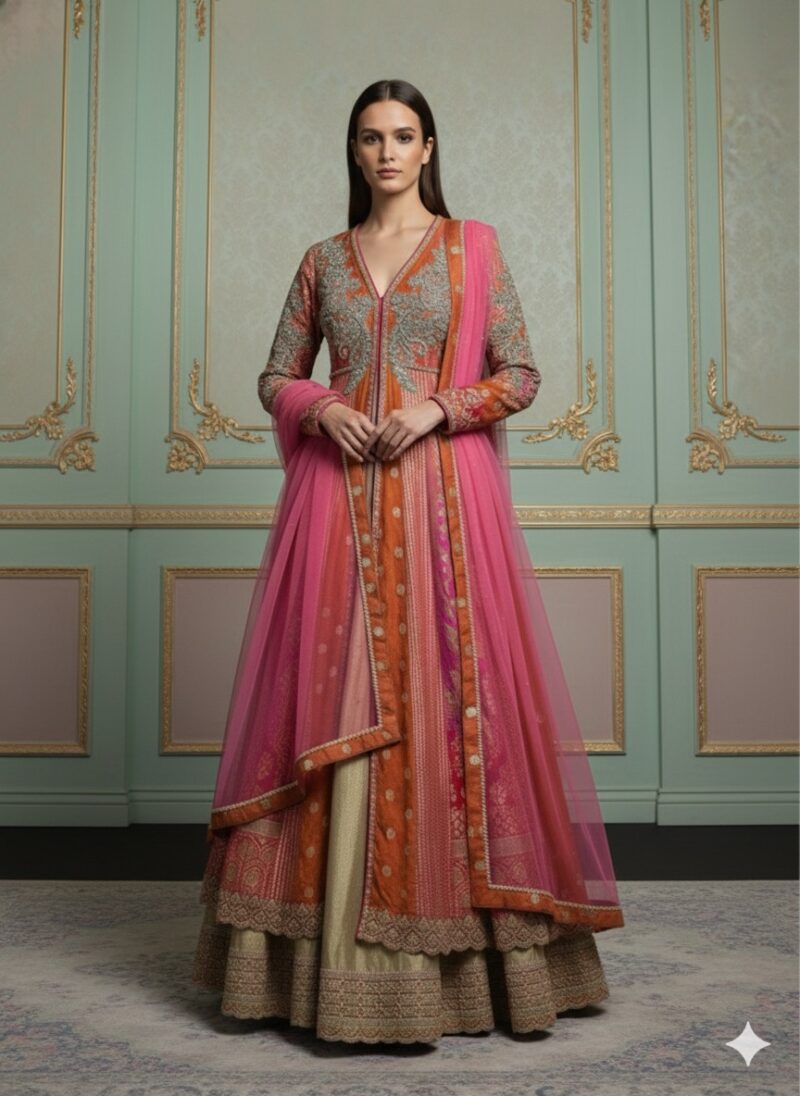 Royal Rust Pink Anarkali