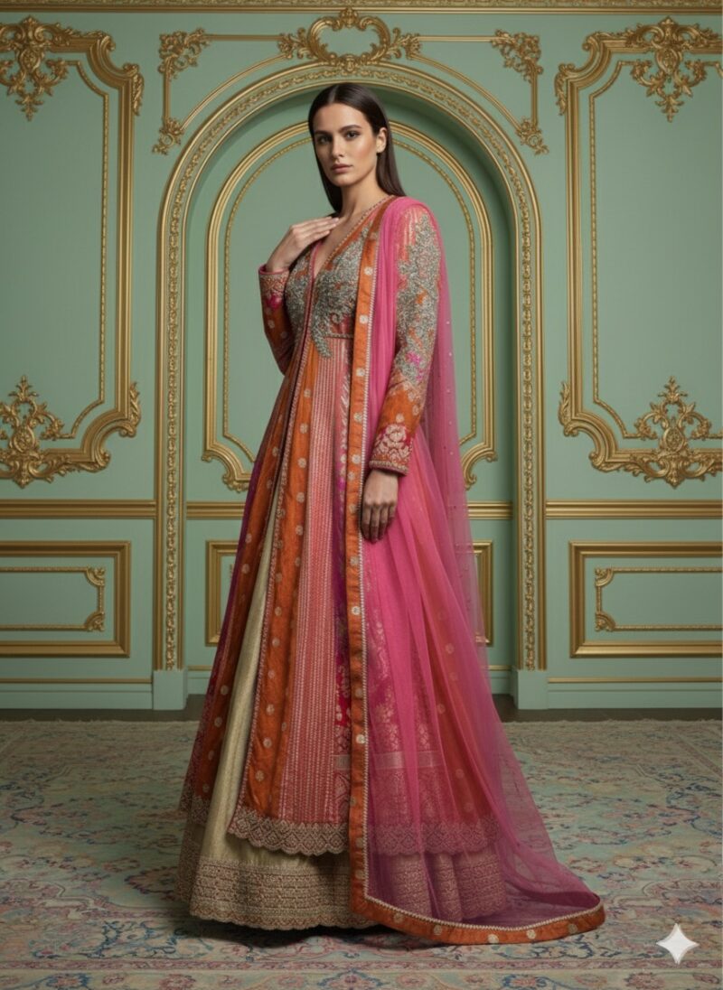 Royal Rust Pink Anarkali