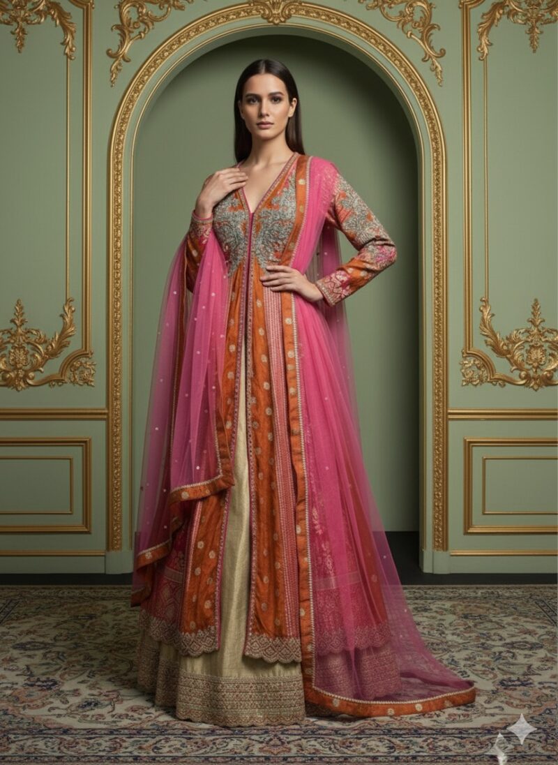 Royal Rust Pink Anarkali