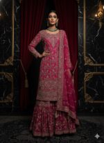 Majestic Magenta Embroidered Lehenga Suit
