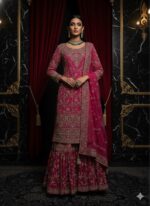 Majestic Magenta Embroidered Lehenga Suit