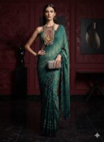Contemporary Green Geometric Printed Saree