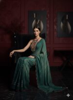 Contemporary Green Geometric Printed Saree