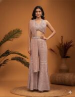 Tonal Chikankari Embroidered Sharara Suit