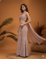 Tonal Chikankari Embroidered Sharara Suit