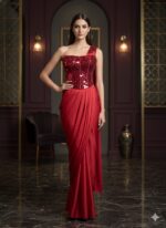 The Ruby Mosaic Corset Draped Saree