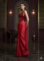 The Ruby Mosaic Corset Draped Saree