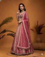 Deep Magenta Brocade Lehenga