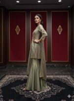 Elegant Sage Green Sharara Set