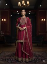 Classic Maroon Sharara Set