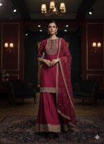 Classic Maroon Sharara Set