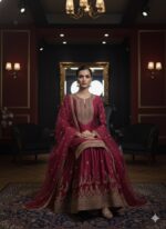 Classic Maroon Sharara Set