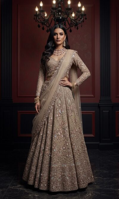 Dusty Rose Embellished Lehenga