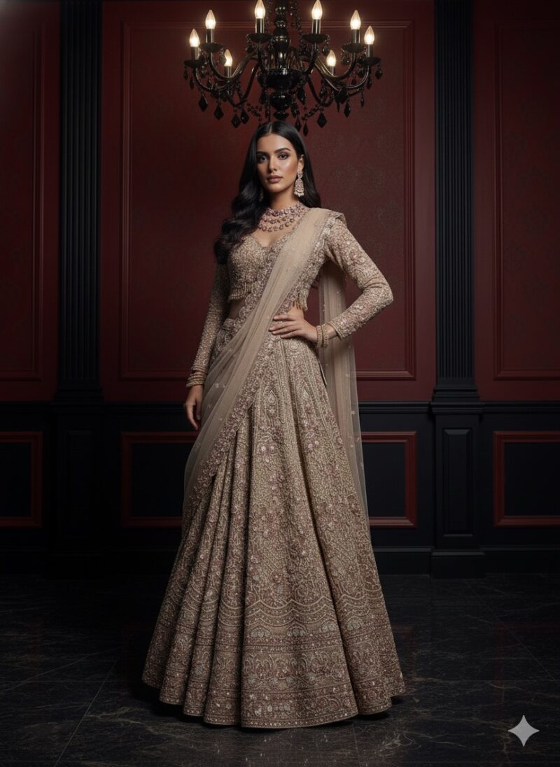 Dusty Rose Embellished Lehenga