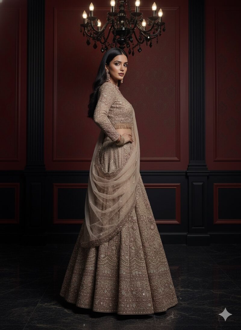 Dusty Rose Embellished Lehenga