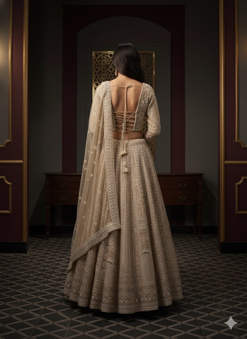Classic Ivory Panelled Lehenga