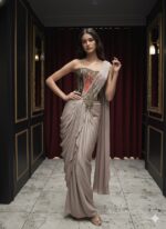 Brocade Corset with Draped Saree