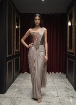 Brocade Corset with Draped Saree