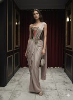 Brocade Corset with Draped Saree
