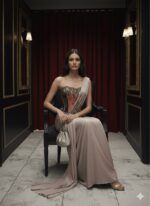 Brocade Corset with Draped Saree