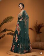 Emerald Floral Printed Anarkali