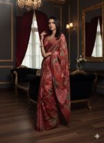 Artistic Floral Printed Saree