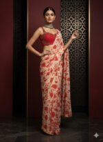 Artistic Red Graceful Saree