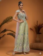 Pistachio Embroidered Indo Western Jumpsuit