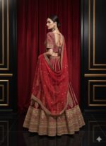Red Regal Brocade Bridal Lehenga