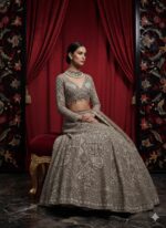 Smoky Taupe Royal Lehenga