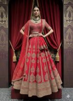 Regal Scarlet Zari Bridal Lehenga