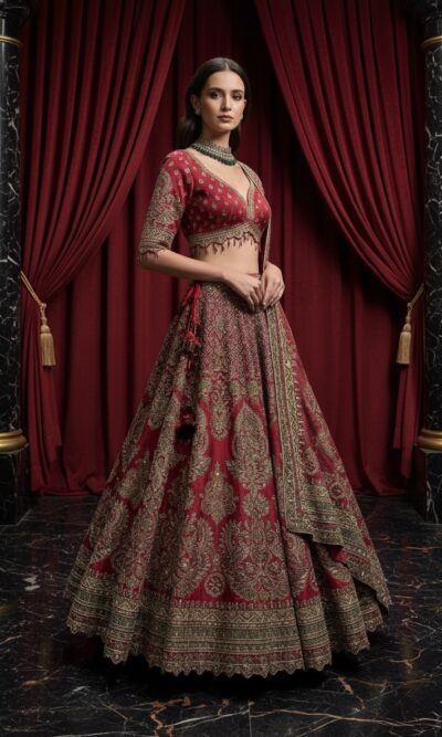 Maroon Zari Dream Lehenga
