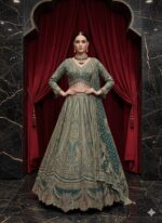 Teal Green Royal Heritage Lehenga