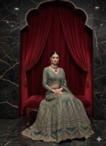 Teal Green Royal Heritage Lehenga
