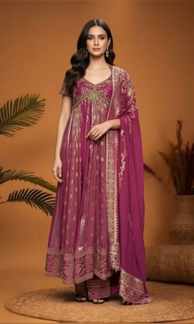 Majestic Magenta Anarkali Suit
