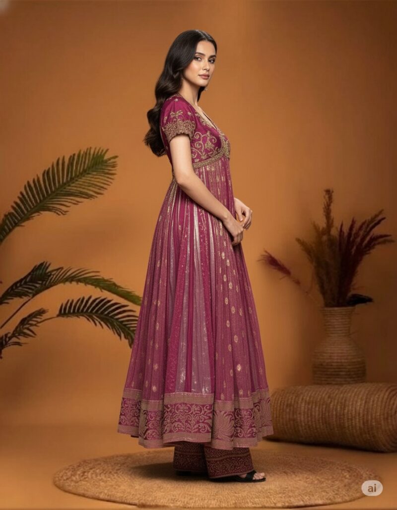 Majestic Magenta Anarkali Suit