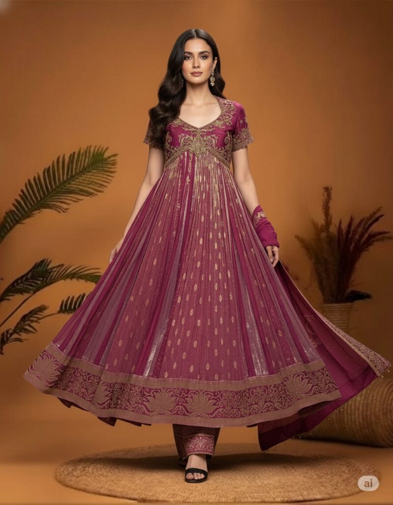 Majestic Magenta Anarkali Suit