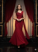 Red Drape Diva Look Saree