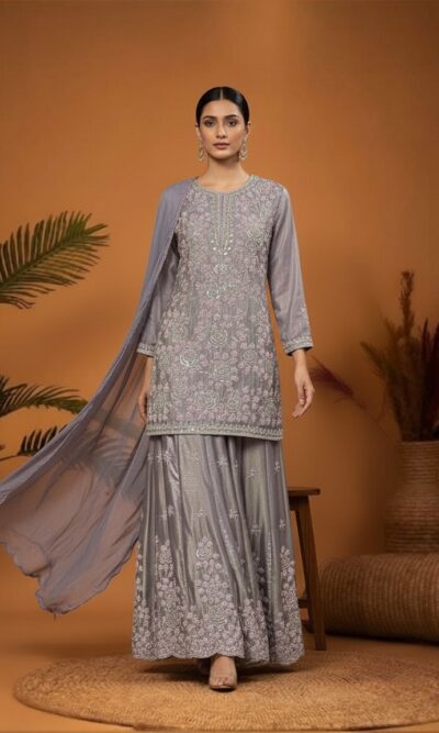 Soft Lavender Sharara Set