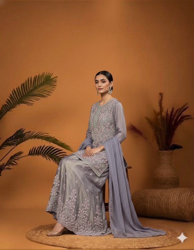 Soft Lavender Sharara Set