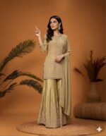 Sunlit Peach Embroidered Suit