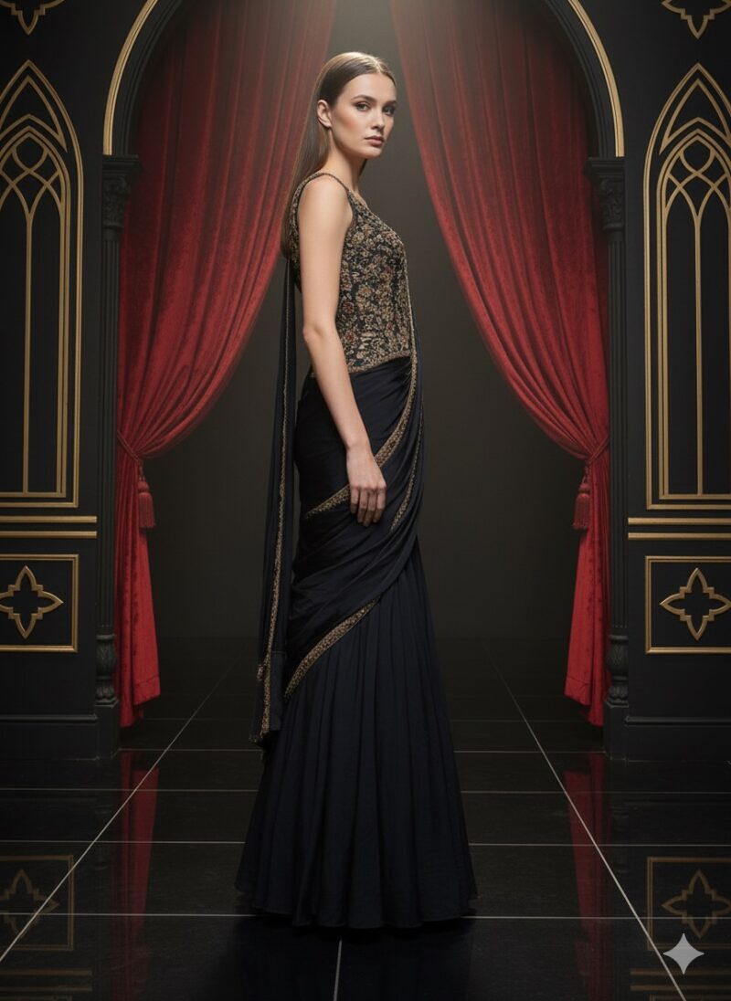 Midnight Royal Drape Saree